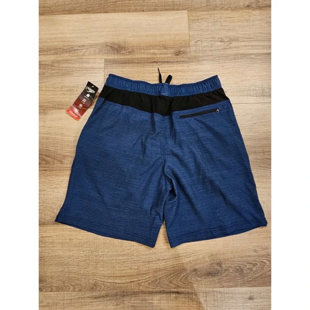 Speedo Men's Tech Volley Swim Shorts M Navy Blue ComfortLiner Quick Dry NWT